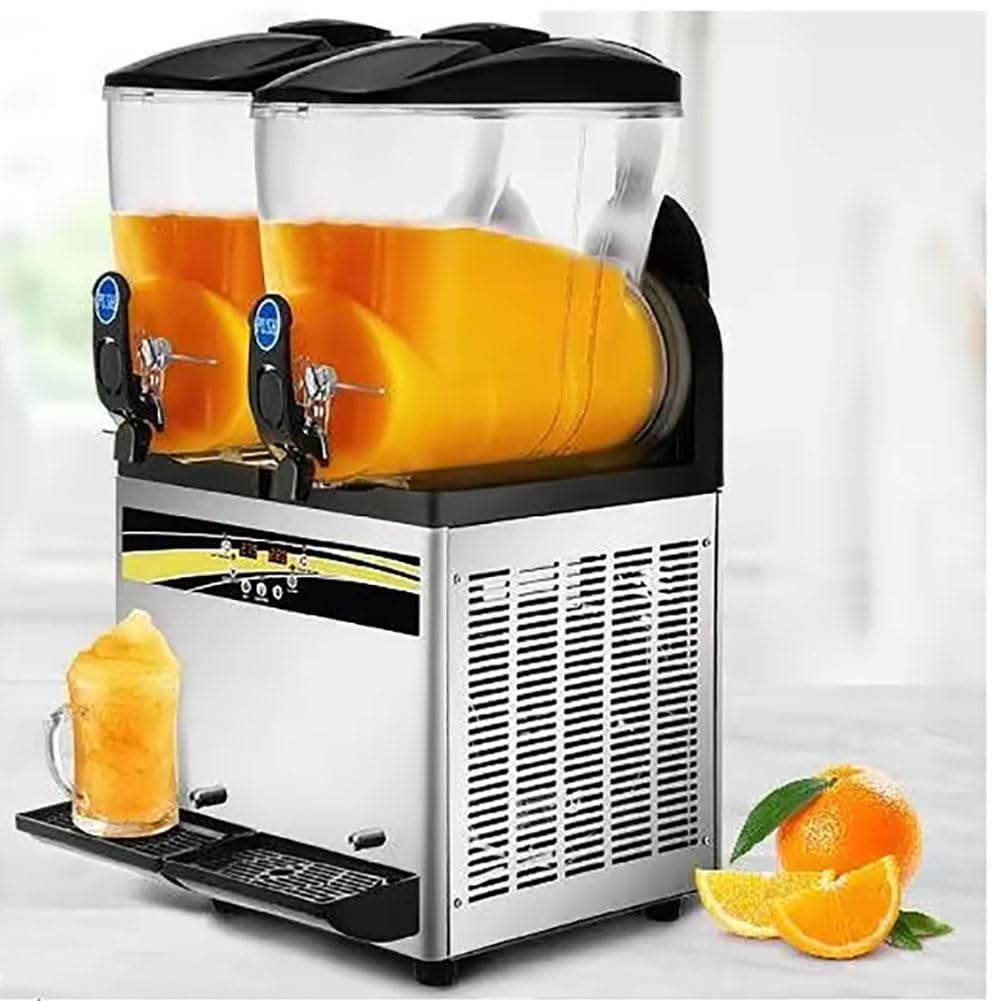 asdchZen Commercial Slushy Machine, Double Drink Dispenser For Cold Juice And Beverages, Ideal For Cafes, Restaurants, And Bars