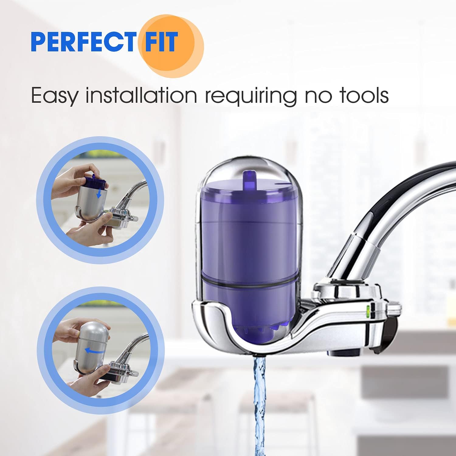 PUREPLUS RF9999 Faucet Filter Replacement for PUR Water Filters RF-9999, FM-2500V FM-3700, PFM150W, PFM350V, PFM400H, PUR-0A1, PFM450S, Used for PUR Classic, Advanced & Horizontal Faucet Mounts,6Pack - - 