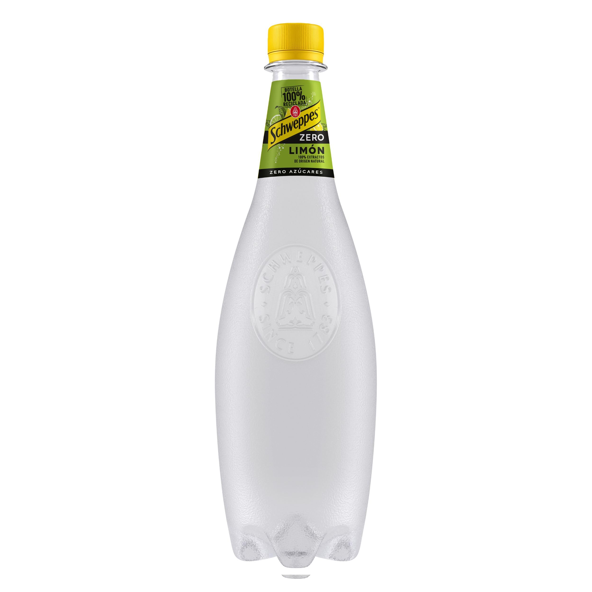 Schweppes Limón Zero, Refresco Sin Azúcar ni Calorías - Botella PET, Pack 12 x 1 L