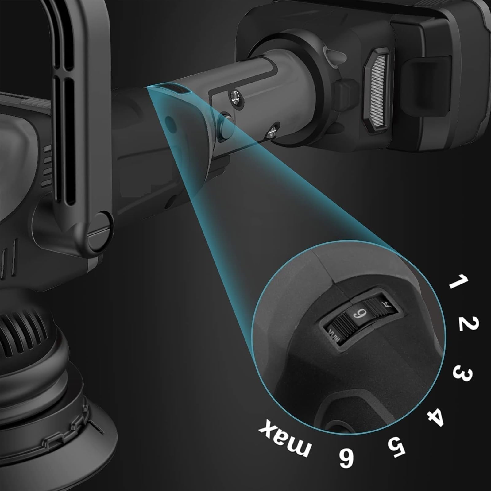 Pulidora Pulidora De Coche Inalámbrica De 18V, Pulidora De Búfer Portátil Orbit 2000-4800 OPM De 15mm Con 7 Velocidades Variables, 2 Uds., Batería De 4,0Ah Para encerado y pulido de barcos y coches