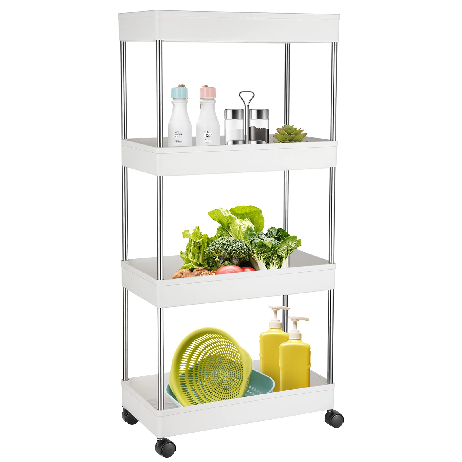 Buy NOTHEIA Storage Cart 4Tier, Bathroom Organization Slide Out Cart