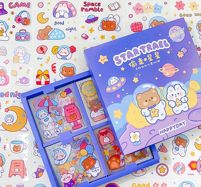 Amazon | シール 手帳シール かわいい 100枚 DIY フレークシール 防水