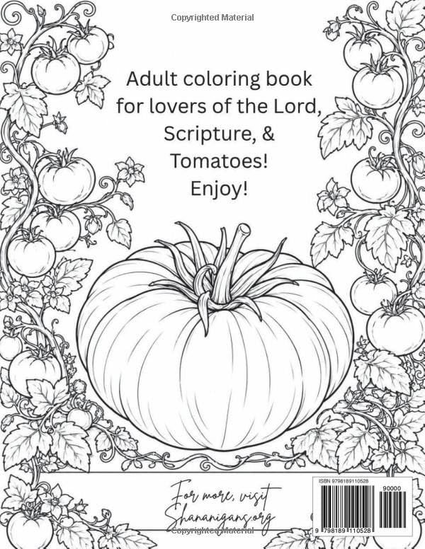Bible Study in the Garden: Tomatoes: Calming, Relaxing Adult Coloring Book for Anxiety Relief for Those Who Love Gardening, Scripture, & Tomatoes! (Coloring Books for Fun & Faith) image 3
