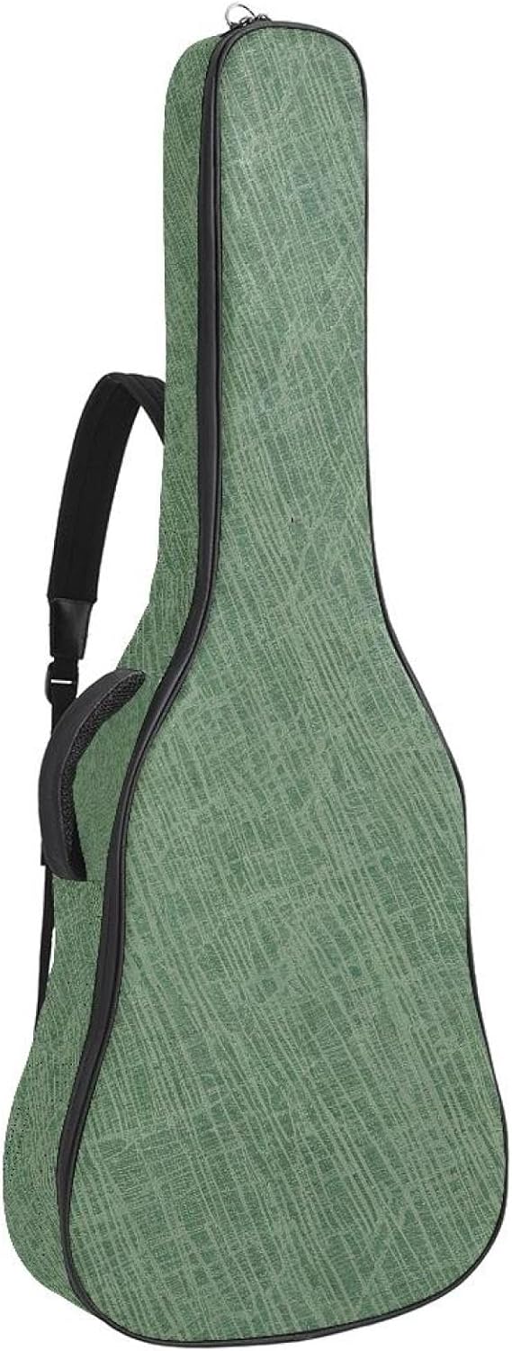 Acoustic Guitar Gig Bag 10mm Thick Padding, Soft Waterproof Guitar Case with Adjustable Backpack Straps for 40-42 Inch Guitar, Sage Green Weave Texture