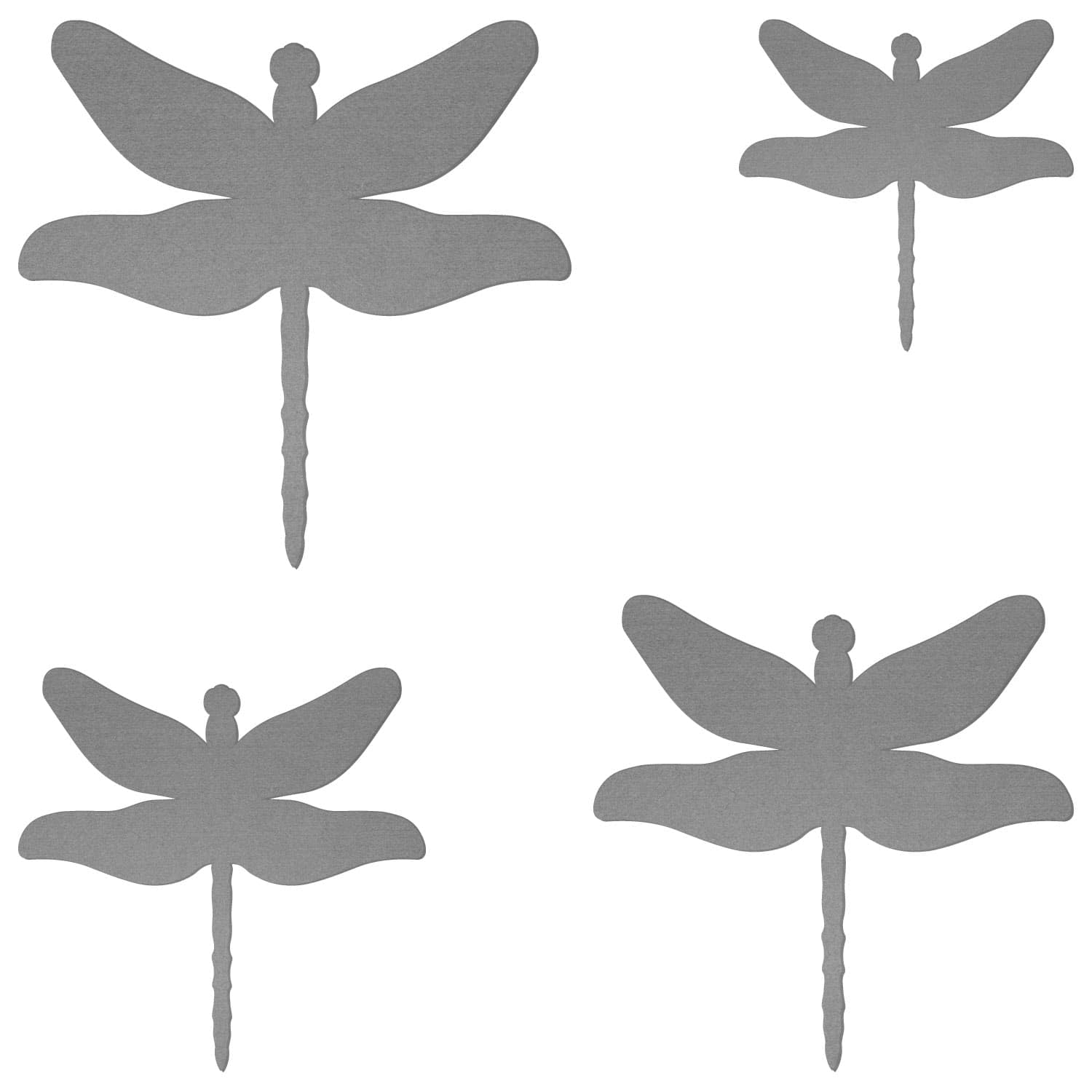 Libellule en feutre gris – Décoration bricolage 3 à 60 cm, lot de 50 pièces, largeur : 57 cm de large