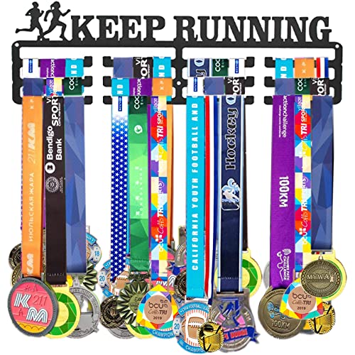 Porte-médailles Mural - Support D'affichage Pour Récompenses Sportives - 40x15 Cm - Noir