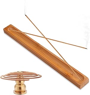 HOSSIAN Incense Holders-Bamboo Incense Holder for Sticks-Ash Catcher Wooden Handmade Gift 11 inches