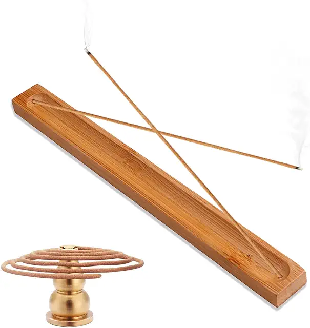 Porte-Encens Japonais en Bambou Fait Main - 28cm avec Cendrier