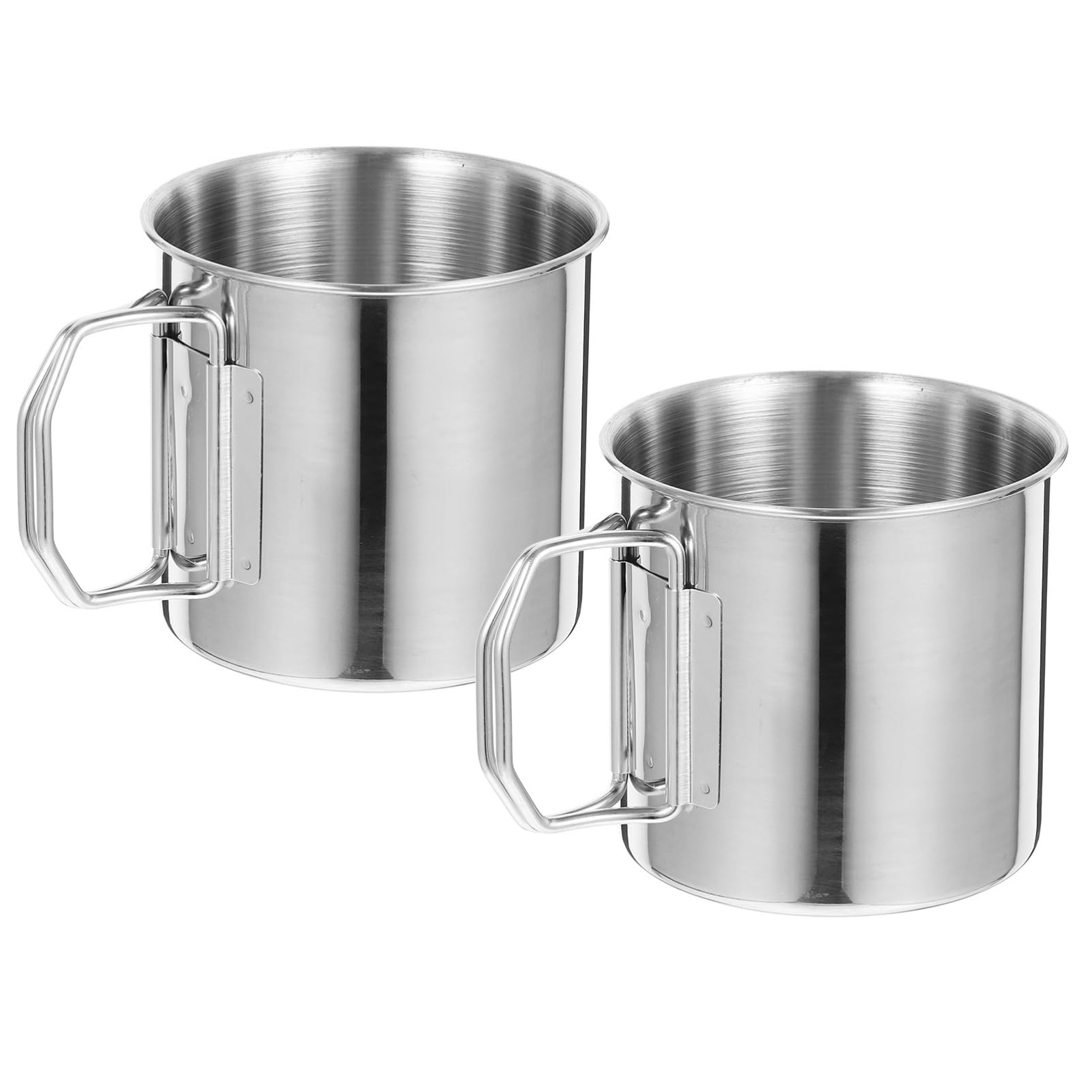 ibasenice 4 Ensembles Tasse De Camping Acier Inoxydable De Mug Pliant Pour Boissons Chaudes Et Froides Cup Pratique Pour Activités Plein Air Et Randonnée Pour Camping Pique 2 Pièces * 4