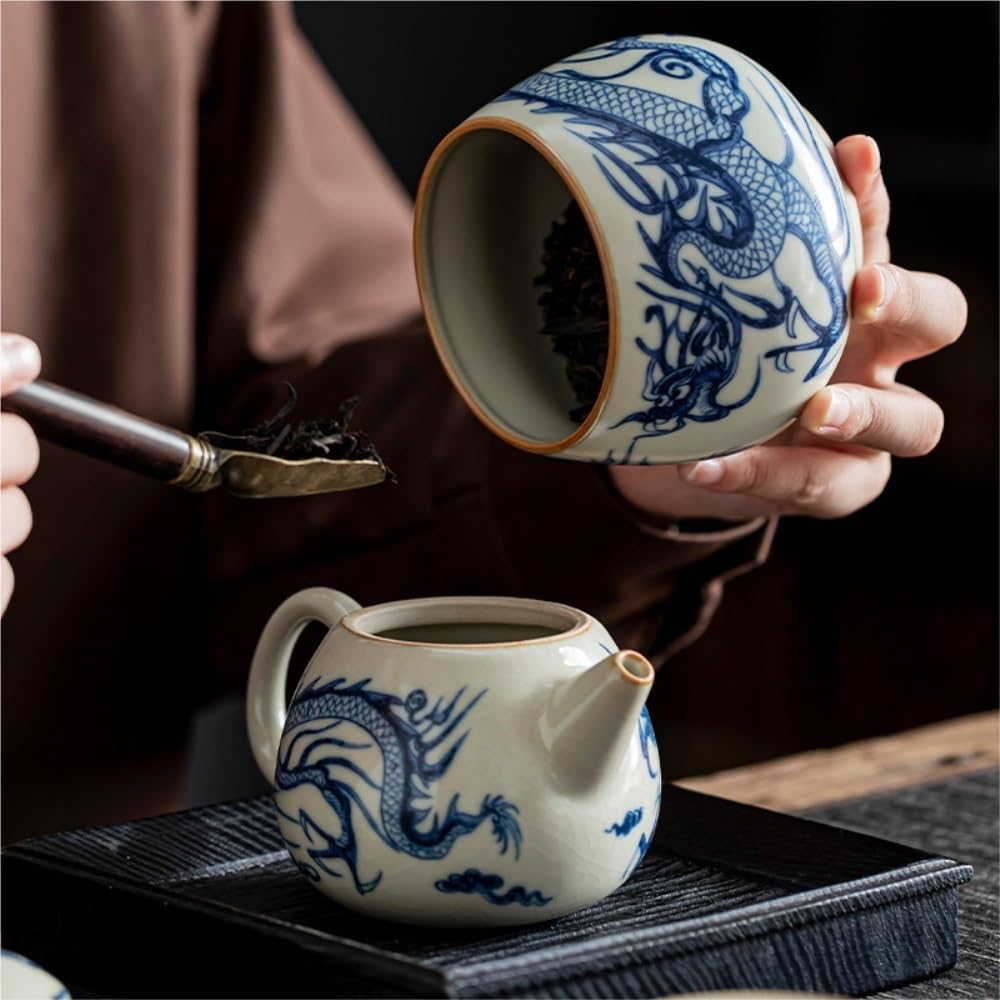 Ceramiczny pojemnik na herbatę, kreatywny retro słoik do przechowywania herbaty, ceramiczny słoik z uszczelnieniem, ceramiczny domowy przenośny słoik do przechowywania herbaty, chiński zestaw do her