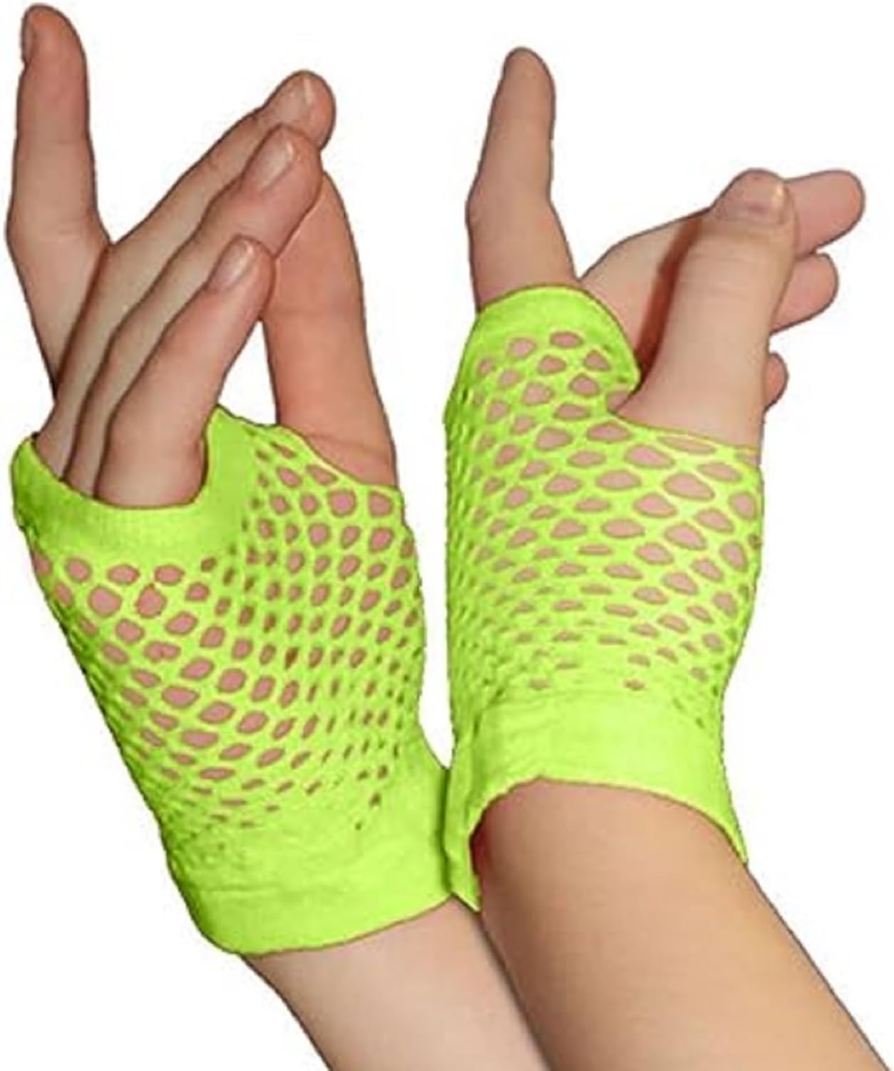 Girls Short Fishnet Gloves, Assorted Colours, Neon, One Size, Purple, Fingerless, Party Fancy Dress Tutu Gloves