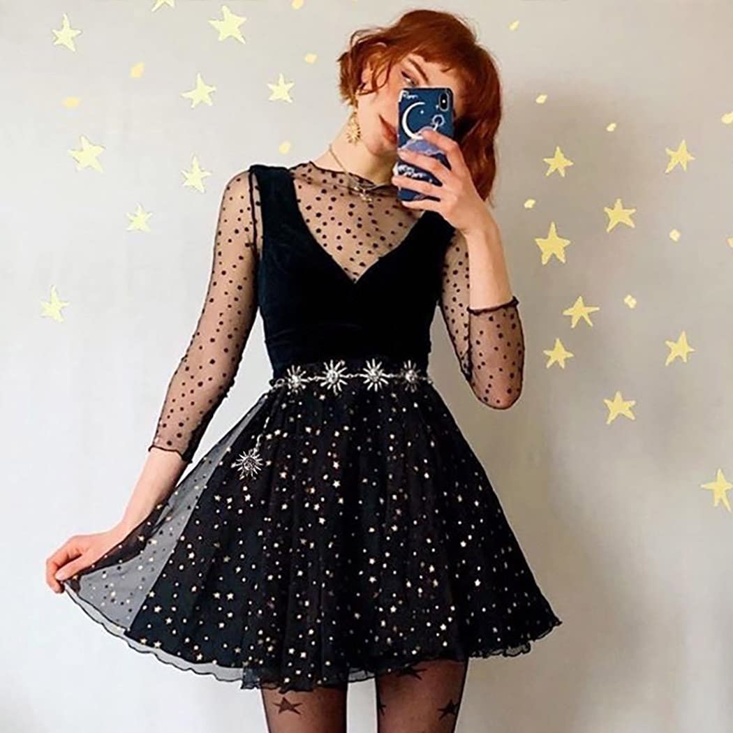 Navoky Moon Star Metal Waist Chain Sun Pendant Belly Belt Body Chains Jewelry Accessories for Women and Girls