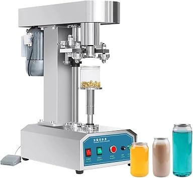 Commercial Can Sealing Machine, 370W Automatic Cup Sealer, With Foot Switch, 20 Pcs/min, Sealing Height 1.5 - 7.9 inches 39 - 200 mm, Electric Can Cap Machine For Sealing Round Cans, Paper Cans,