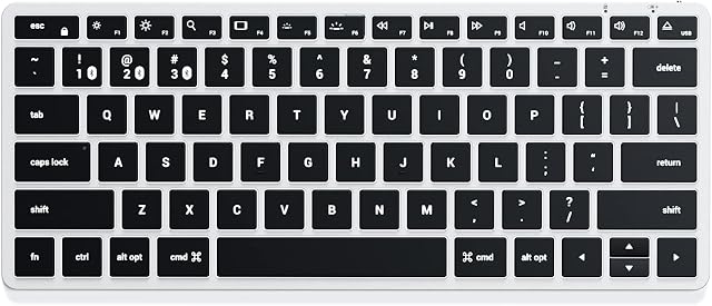 SATECHI Płaska Podświetlana Bezprzewodowy Klawiatura Bluetooth X1 Podświetlane Klawisze I Synchronizacja Wielu Urządzeń Dla MacBook Pro/Air M2/ M1, iPad Pro/Air M2/ M1, Mac Mini M2 (QWERTY)