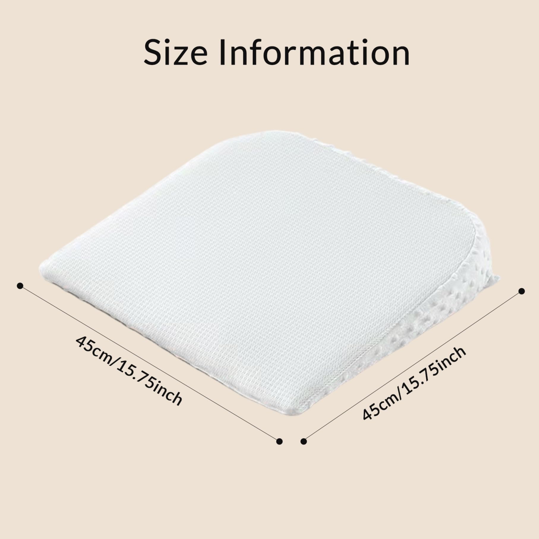 Baby Wedge Pillow for Newborn 15x19x5 Double-Sided Anti Reflux Pillow for Baby with Fastening Tape Waist Belt & Zippered Cover 15°Memory Foam Newborn Essentials — view 2
