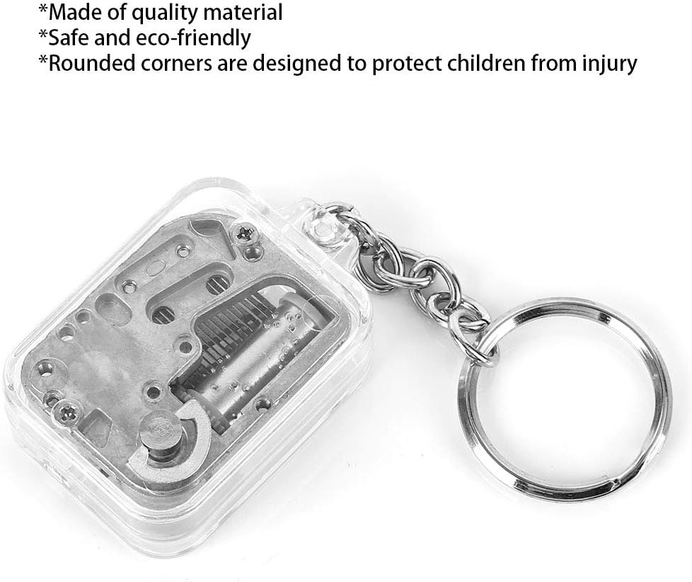 Keychain, Portable Mini Music Box Pendants, Acrylic Travel Music Box Keychain, Charm Pendant Gift Key Chain Ring, Purse Bag Pendent