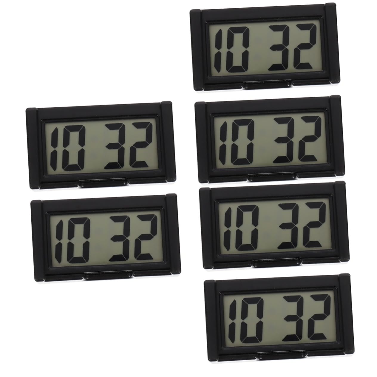 6 Juegos Reloj Electrónico De Coche Reloj De Vehiculo Digital Reloj De Coche Para Tablero Reloj De Automóvil Reloj Del Salpicadero Del Coche El Plastico Black