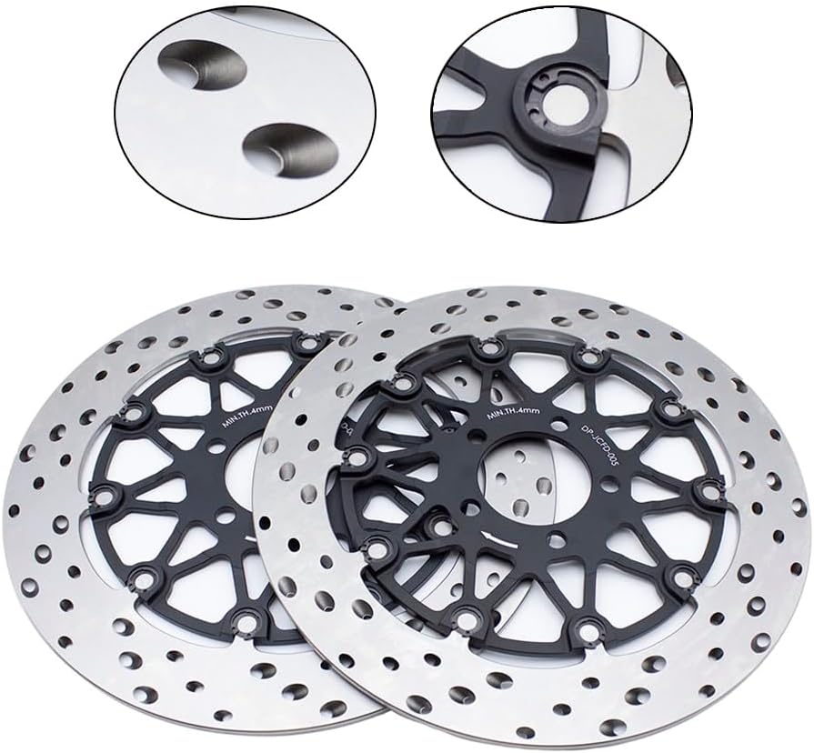 Front Brake Disc Rotors for KAWASAKI Ninja ZX6R ZX-6R 98-02, ZX9R 98-99, ZX12R 04-07, Z750 Z1000 04-06, ZZR600 05-08,GTR1000 ZRX400 94-04,Inclined Cone Hole Floating Rotor