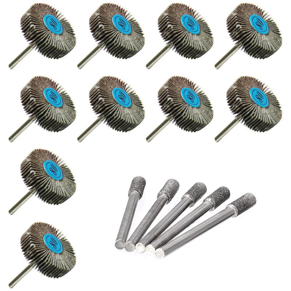 Flap Wheel Sander Set + Diamond Drum Bits For Dremel Rotary
