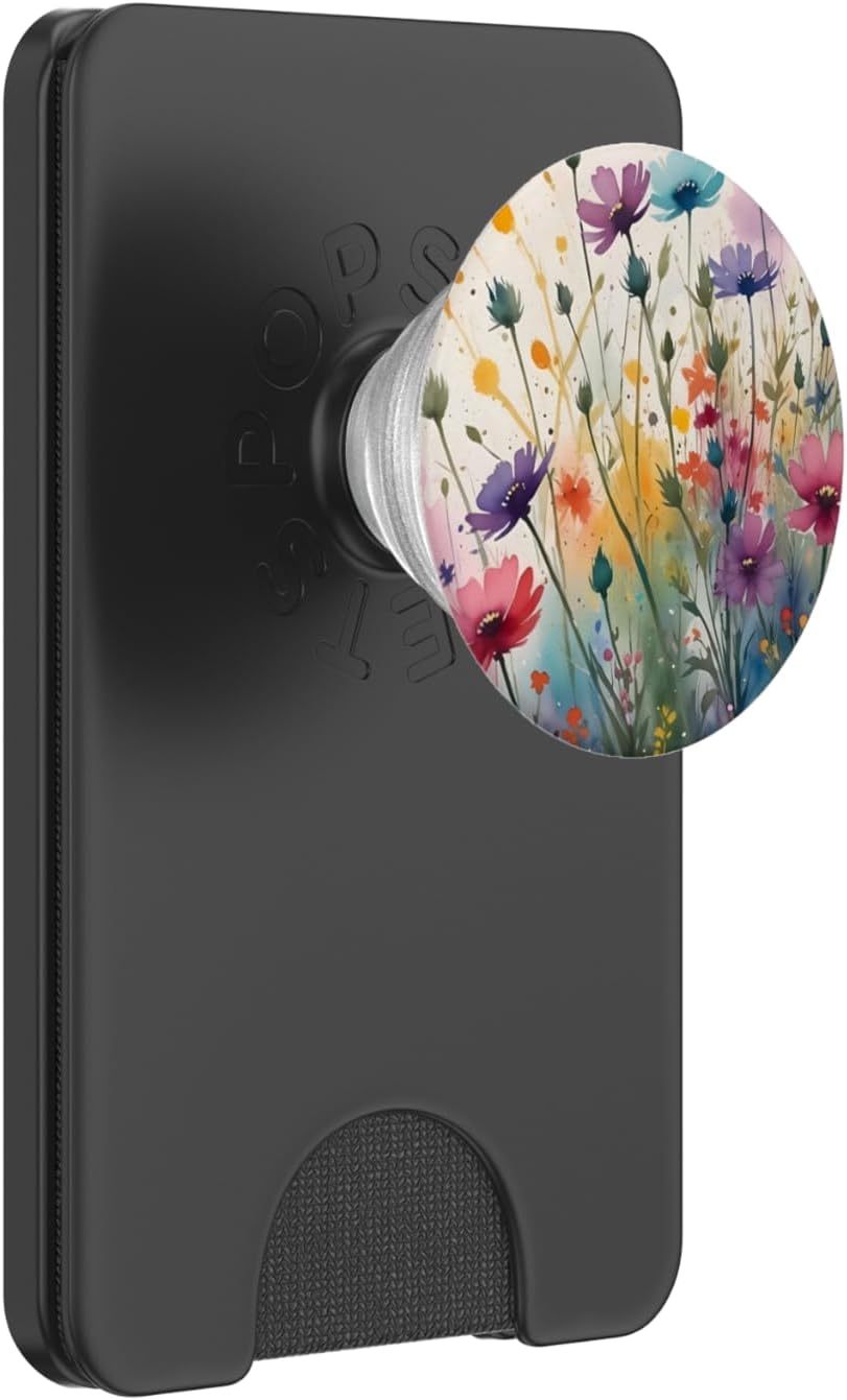 Flower Wildflower Watercolor Floral PopSockets PopWallet for MagSafe