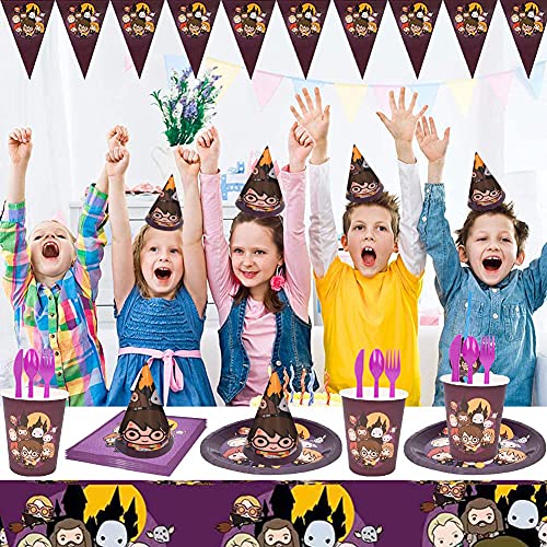 2609 / 5000 翻译结果 KENG 98-delige Harry Potter magische themafeestset, milieuvriendelijk servies, 10 gasten feestartikelen… - Image 6