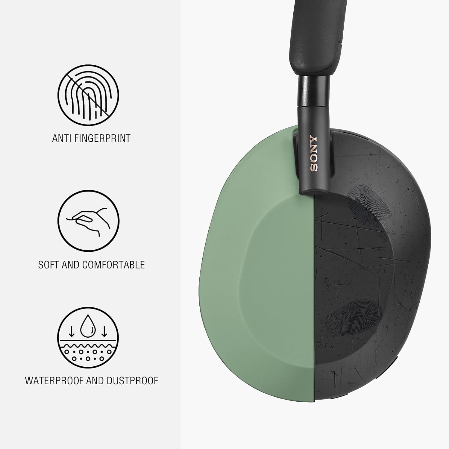 Silicone Case for Sony WH-1000XM5, Sony xm5 Wireless Headphones Protective case Cover,Cactus Green - Image 5