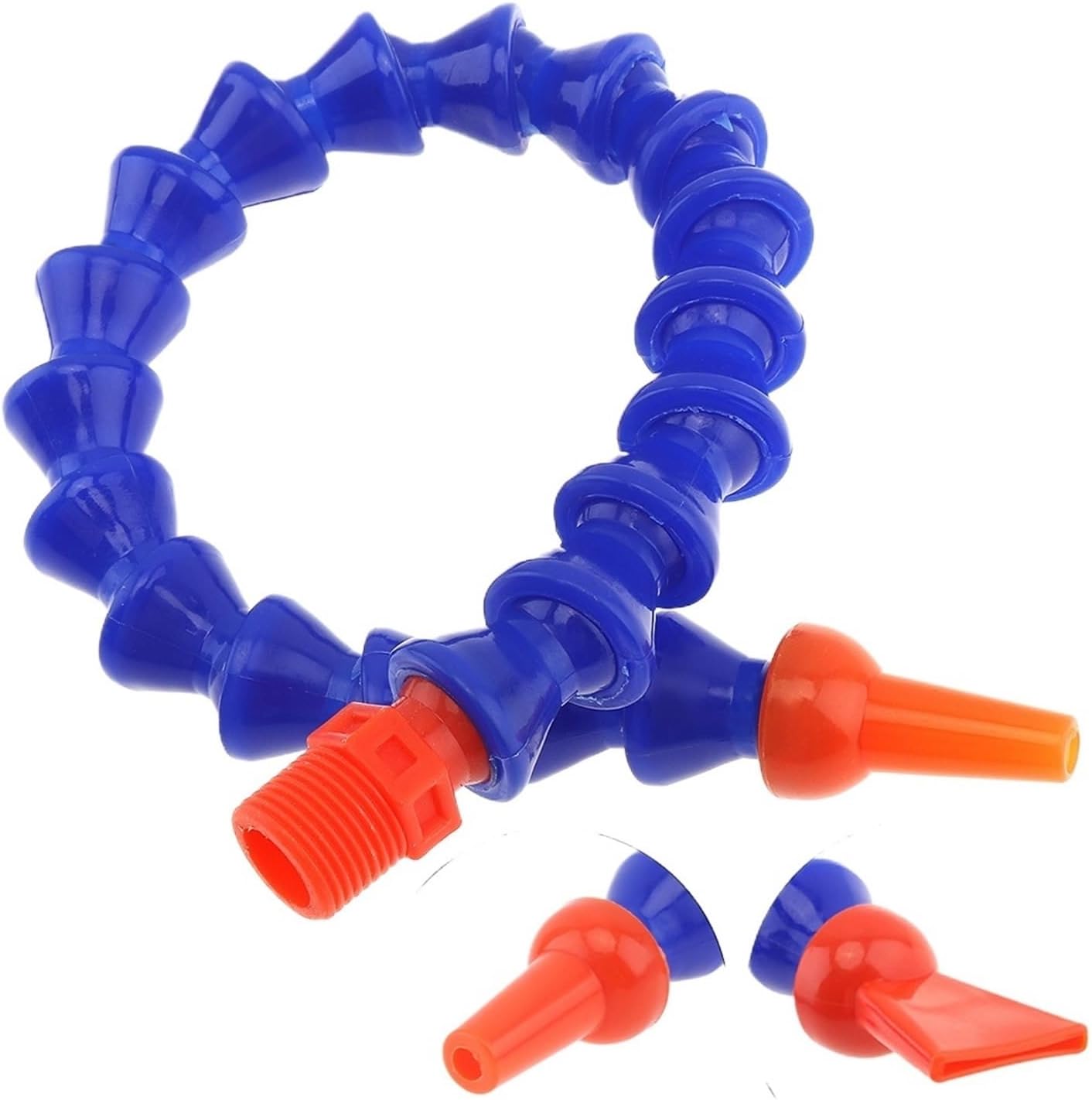 1/4 1/2 3/8 Inch Plastic Flexible Water Oil Cooling Tube Hose with Flat/Round Head Nozzle for CNC Milling Lathe Coolant Tube(Style 2)