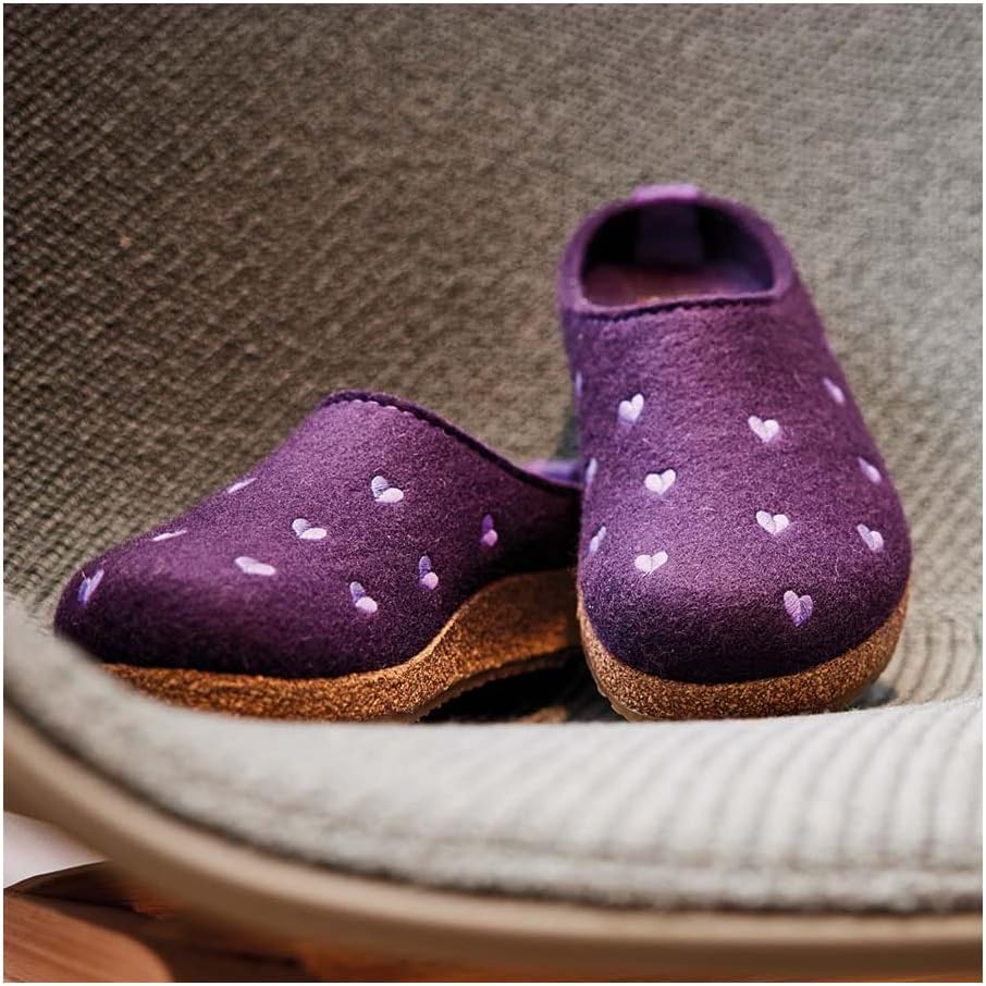 HAFLINGER Cuoricini Felt Clog Wool Slipper