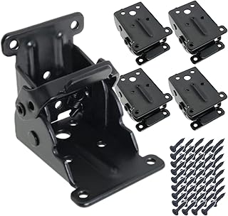 4 Pack Folding Table Legs, Folding Brackets, Folding Leg Fittings, Self-Locking Hinge with Screws for Table Chair Seat Desk Repair DIY
