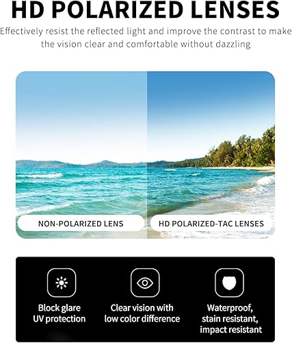 Miniatura 6 de Youmuku Lentes de sol para hombre, lentes de sol deportivos polarizados para correr, ciclismo, golf, pesca, conducción, lentes de sol para mujeres y