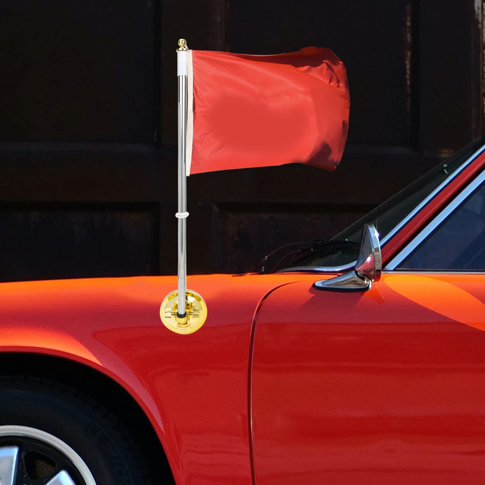 PRETYZOOM Soporte de Mástil de Bandera de Coche: Pequeño Titular de la Bandera de Ventosa Soporte de Mástil de la Bandera de la Ventana del Vehículo Soporte de la Bandera de Escritorio Base para