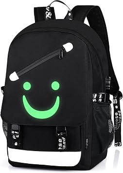 Anime Laugh Backpack for Boys, School Bags Glow Bookbags for Teenagers