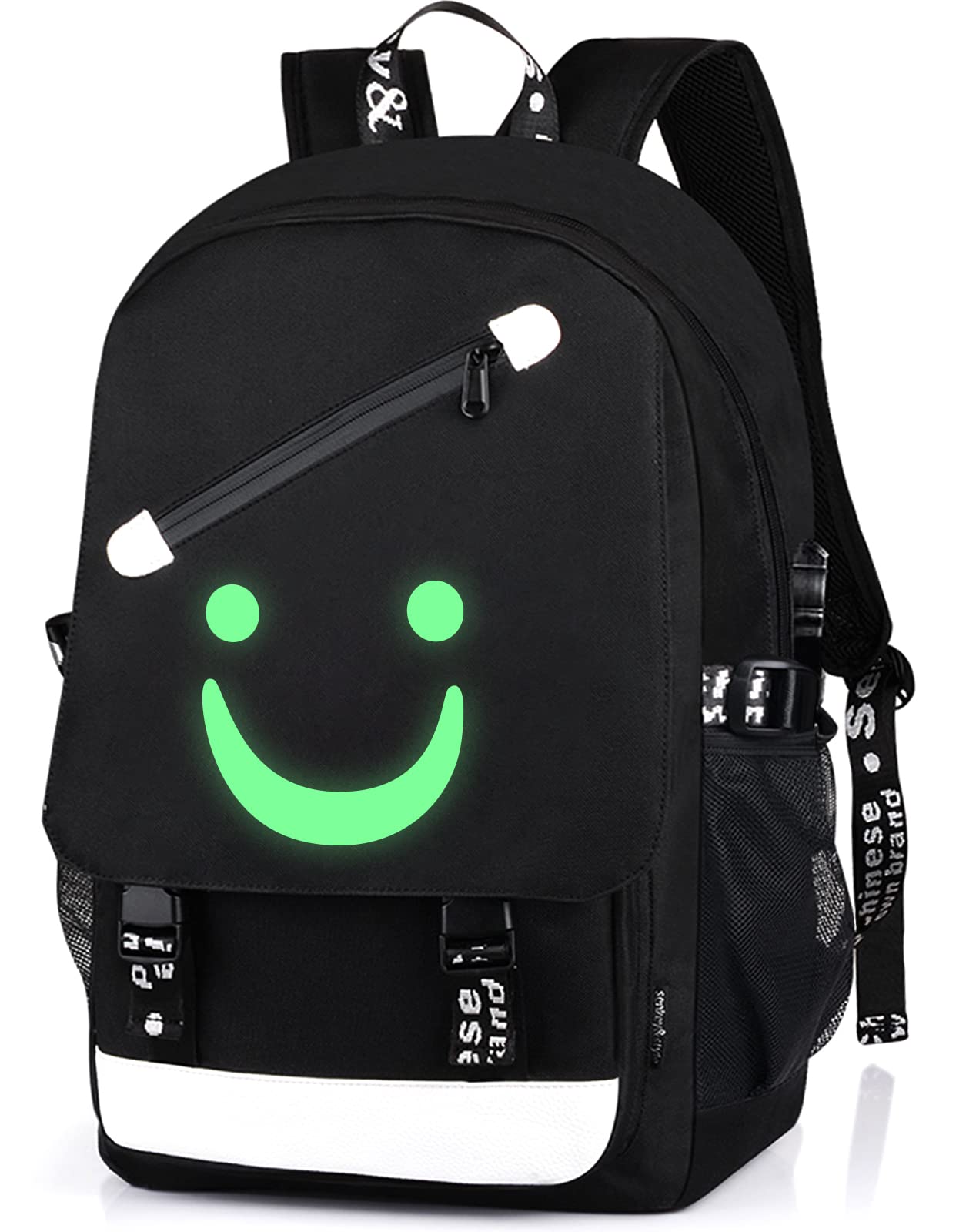FEWOFJ Anime Laugh Backpack for Boys,School Bags Glow Bookbags for Teenagers
