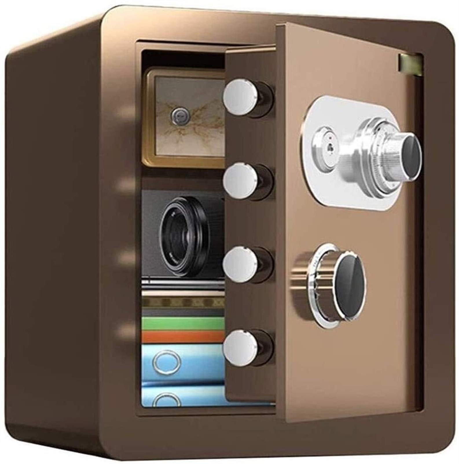 RLKHXBS Safes Schrank Mechanical Password Safety Haushaltssicheres 45 cm großer feuerfestem wasserdichtes Anti -Bohr -Anti -Diebstahl Unsichtbares Safe (Farbkaffeegold)