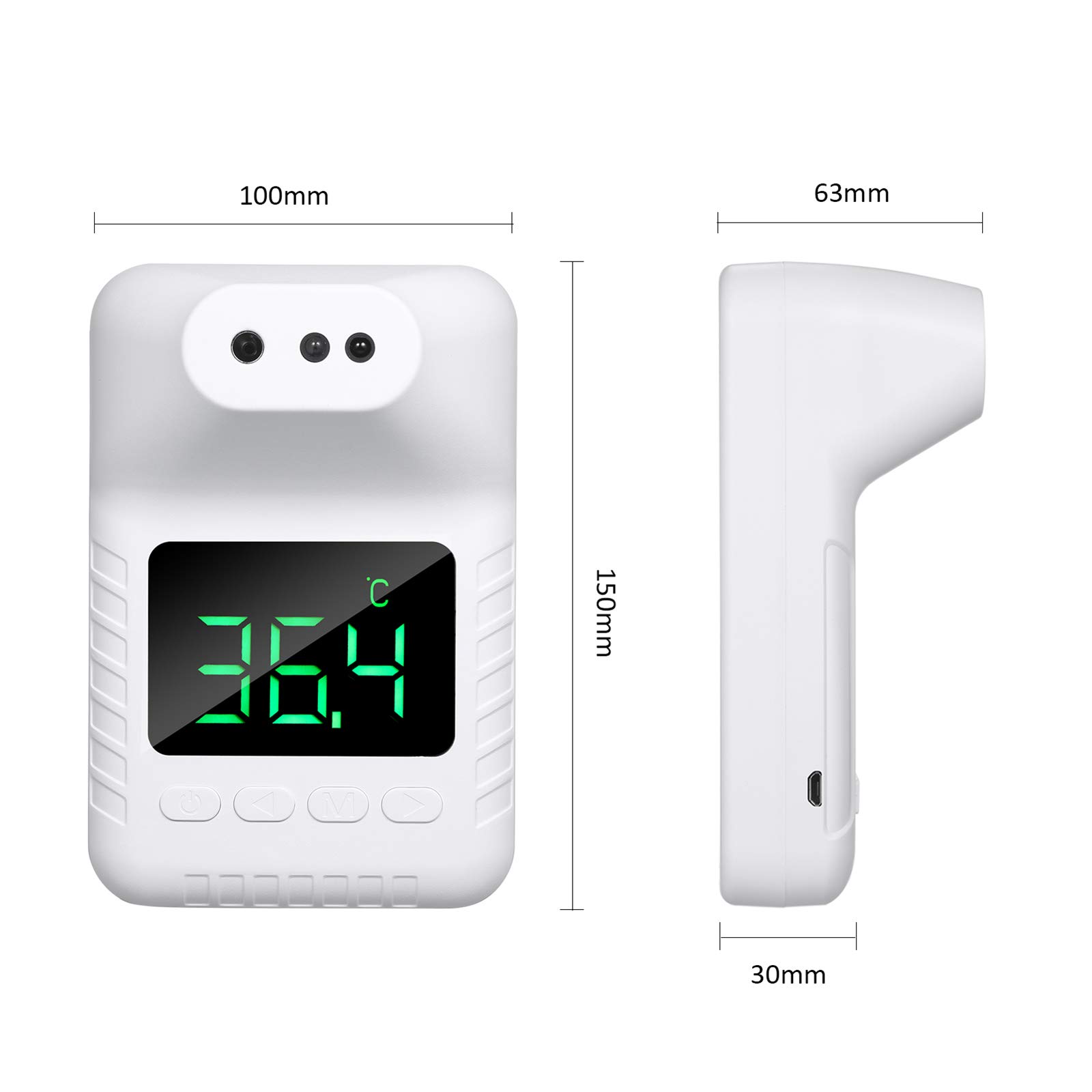 ZYC Sensore a infrarossi IR Senza Contatto sulla Fronte Appeso a Parete Termometro Digitale LCD Temperatura ad Alta precisione
