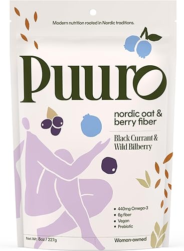 Puuro Polvo de fibra prebiótica para la salud intestinal y el alivio del estreñimiento, 0.23 oz de fibra por porción, fibra soluble e insoluble de