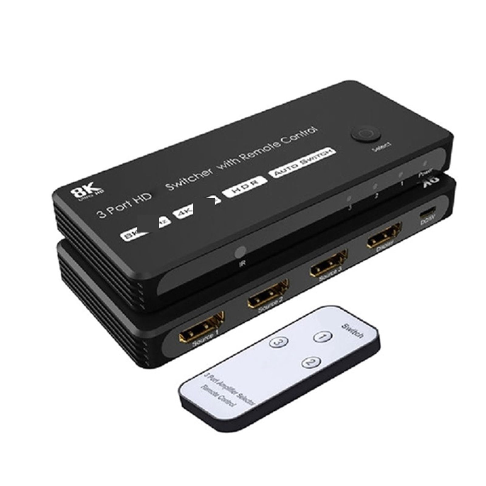 5MNG0Y8 3 Port HDTV 2.1 Switcher 8K HDTV Switcher 3 in 1 Out HDTV Switcher HDTV Switcher 601B