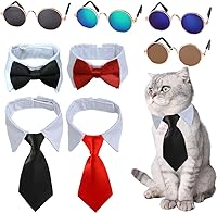 Vista 11 de 4 piezas para mascotas, perro, gato, corbatín, disfraz de mascota, ajustable, collar formal para gatos, perros pequeños, accesorios de aseo