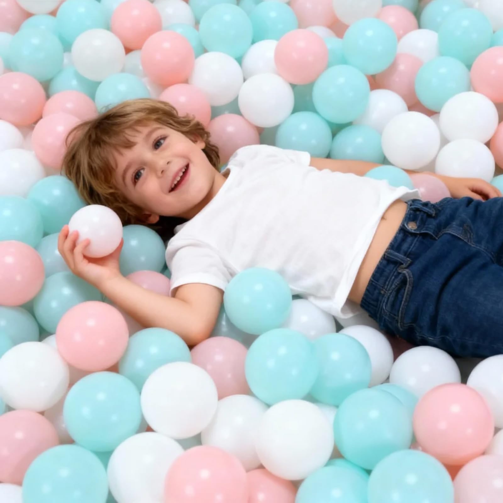 GOGOSO Ball Pit Balls for Toddlers Kids Plastic Balls for Ball-Pit Playpen Pool Baby Pastel Party Decor Fun Shaped Star Bulk 50 100 200 500 1000 Count