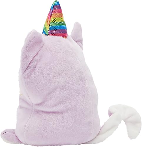 Miniatura 8 de BLUE PANDA Pequeño juguete de peluche reversible de caticornio, lavanda y blanco con cuerno de arcoíris (6 x 12 pulgadas)