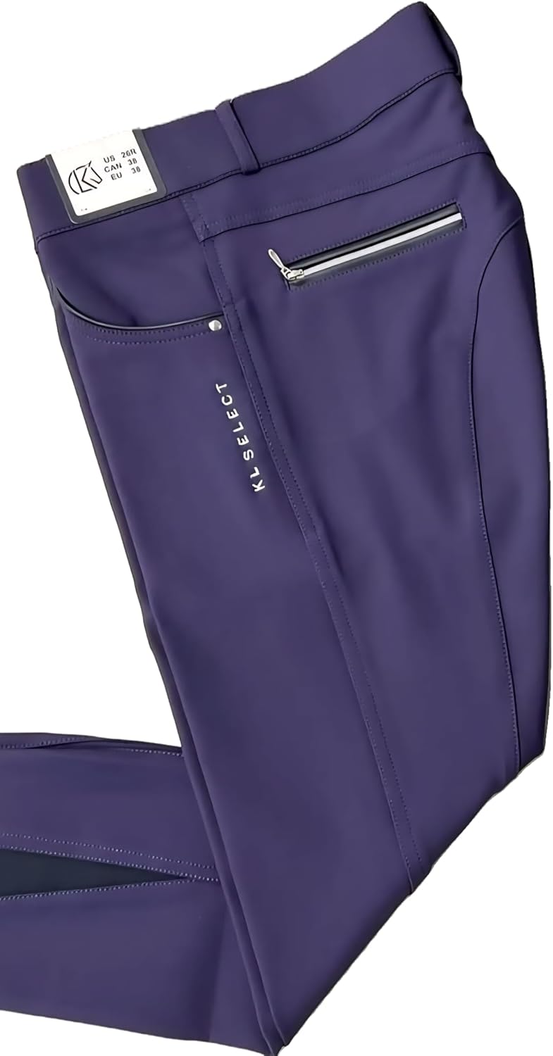 KL Select Gabrielle Knee Patch Breeches - BlackBerry/Black