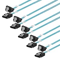 Vista 1 de Cable SATA-III: 1.6 ft, paquete de 5 cables de datos SATA de 90 grados en ángulo recto a ángulo de 6 Gbps para disco duro, computadora, SDD, HDD