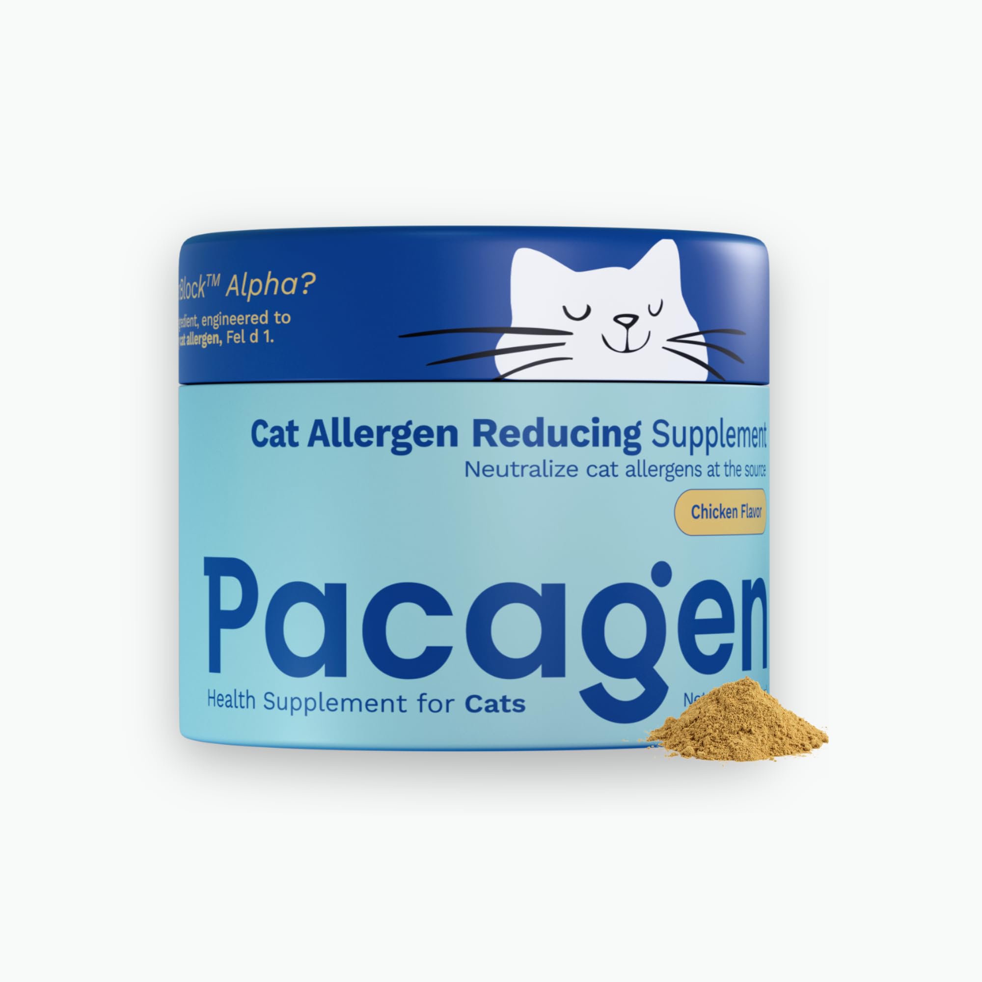 Pacagen Cat Allergen Reducing Health Supplement - Supports Lower Allergen Concentrations, Innate & Adaptive Immunity, and Overall Well Being - Two Scoops A Day from A Clearer Day (Chicken)
