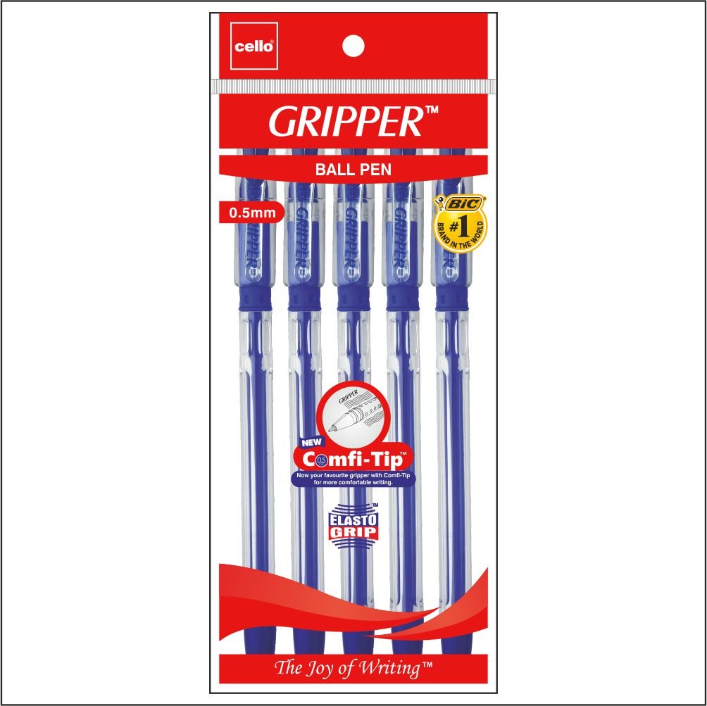 Cello Gripper Ballpen Pack of 250 (Blue Pouch Packing) Amazon.in