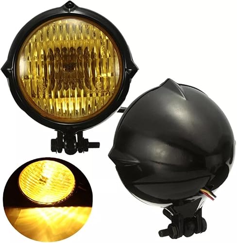 Miniatura 2 de FOCCAR Motorcycle Headlight For Chopper Bobber Cafe Racer 35w 35Quot Motorcycle Headlight Headlamp Silverwhite