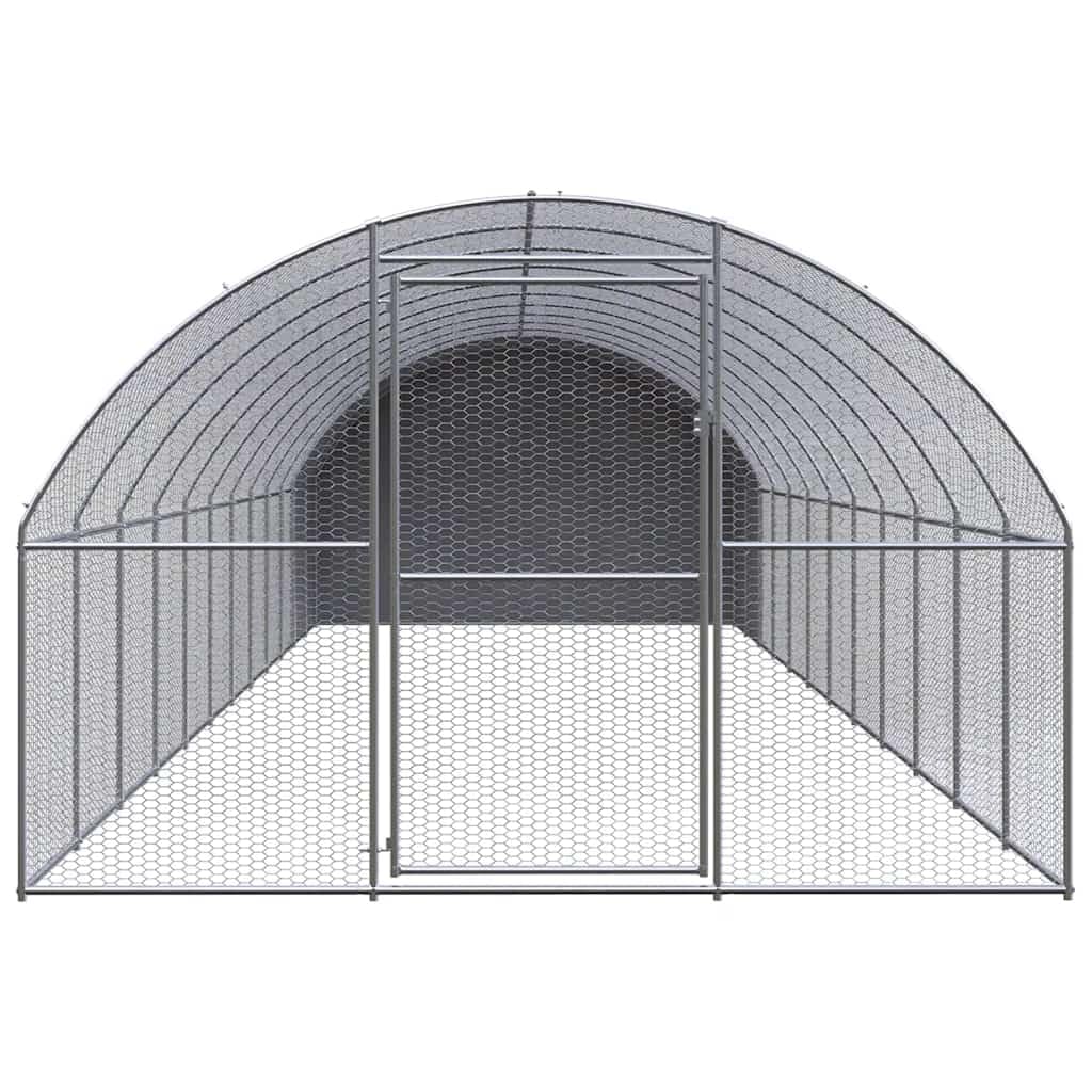 Duży wybieg dla kur, 3 x 12 x 2 m, wykonany z ocynkowanej stali, stabilny kurnik dla kur, kaczek i małych zwierząt, z dachem odpornym na warunki atmosferyczne