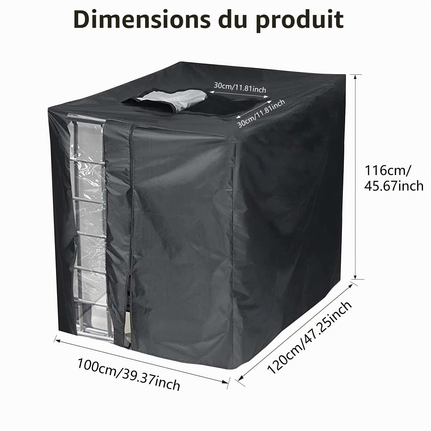 Bache Cuve 1000l, Couvercle de Conteneur Ibc 1000L, Bâche Pour Réservoir d'Eau, Housse de Protection Housse de Protection Pour Réservoir d'Eau de Pluie Conteneur Ibc (120 * 100 * 116Cm)