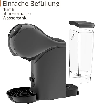 Nescafé Dolce Gusto Genio S by KRUPS Coffee Capsule Machine 15 Bar Ultra Compact High Pressure Over 30 Coffee Creations Selectable Drink Size Auto Shut-Off Anthracite KP243B