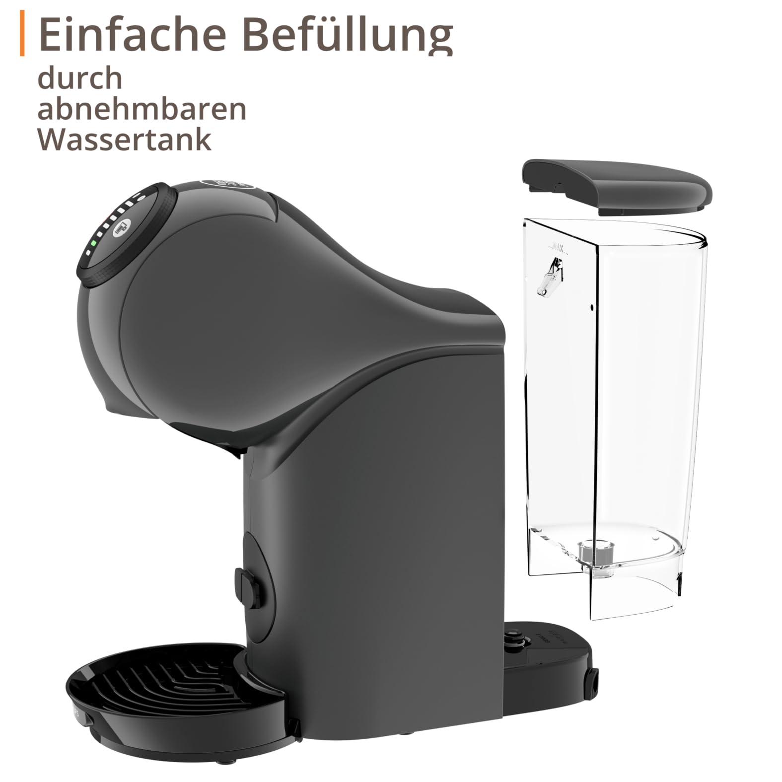 NESCAFÉ Dolce Gusto Genio S by KRUPS Kaffeekapselmaschine 15 Bar ultra-kompakt anthrazit KP243B