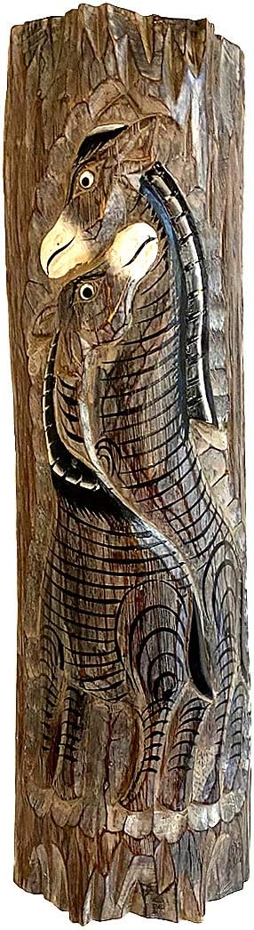 OMA Wood Carved African Mask Wall Decor Hanging African Safari Giraffe Zebra Family Jungle Decor Gift Home Large Size
